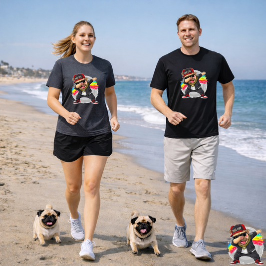 Thug Life Pug Front Graphic T-Shirt | Eco-Limited
