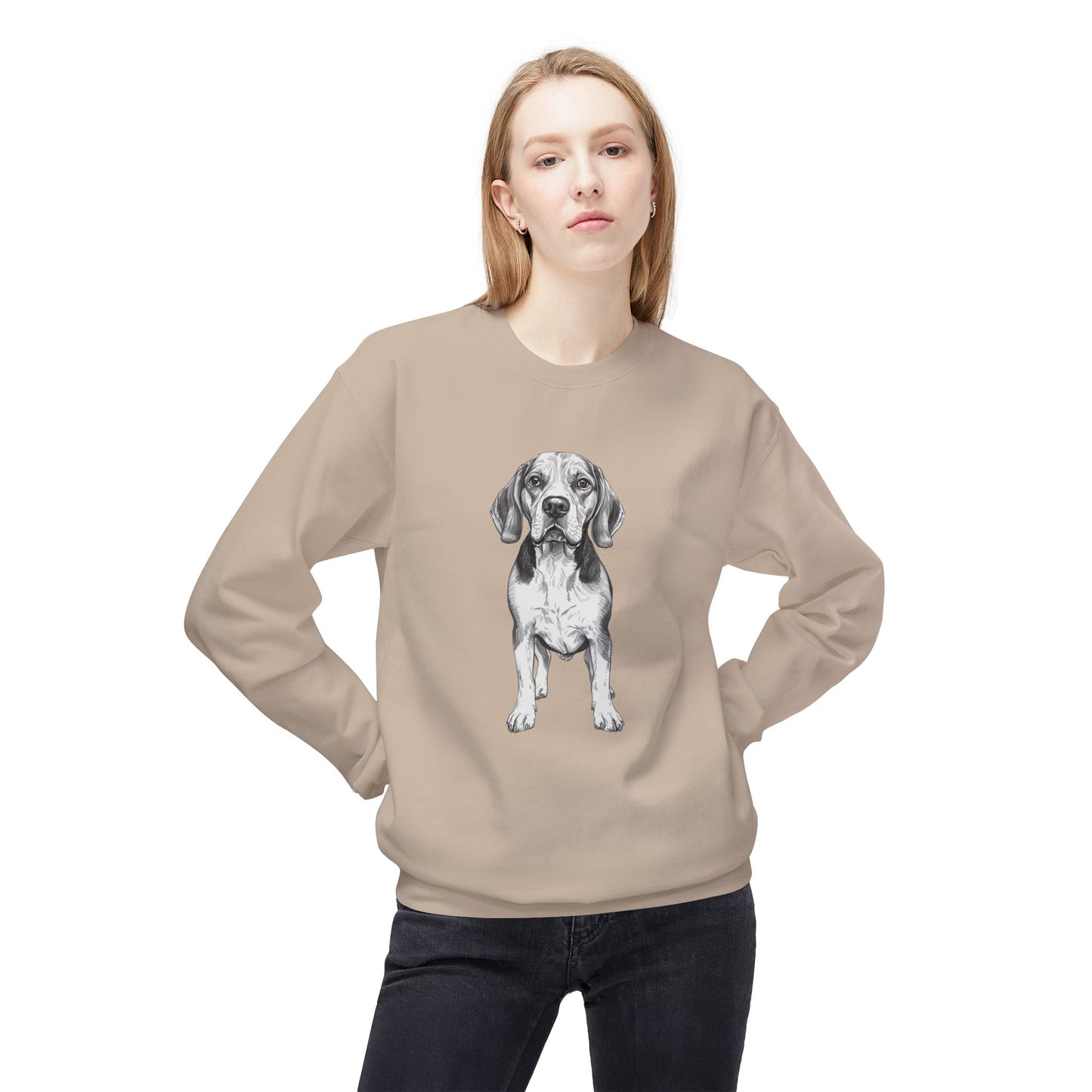 Beagle Sketch Minimal Art Sweatshirt | Eco-Limited
