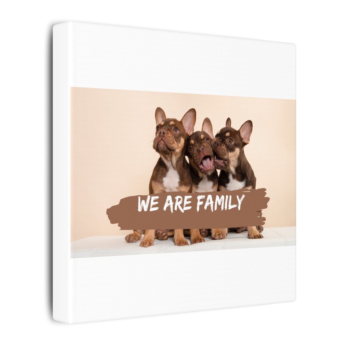 We Are Family French Bulldog Canvas Wall Art