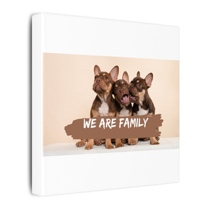 We Are Family French Bulldog Canvas Wall Art