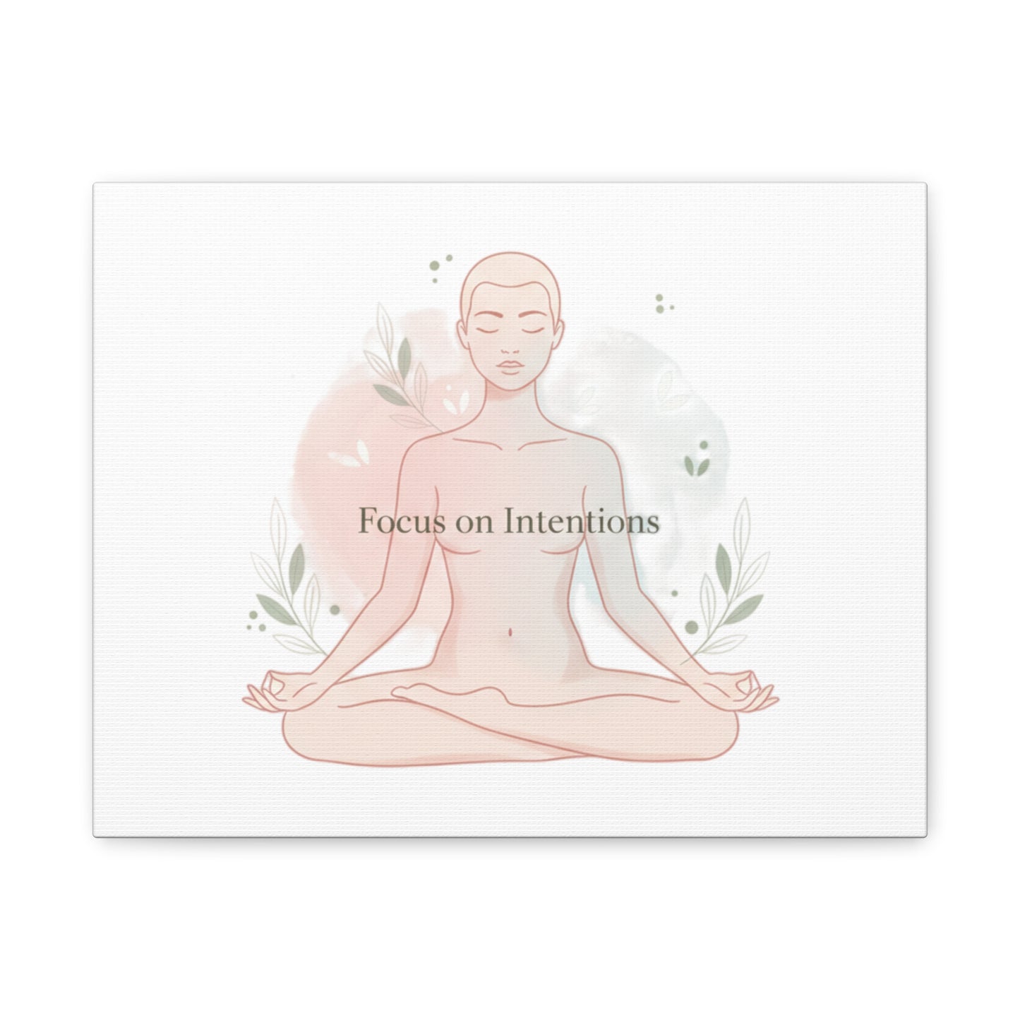 Focus on Intentions Canvas | Gentle Wellness Wall Art, Pastel Gradient Meditation Print