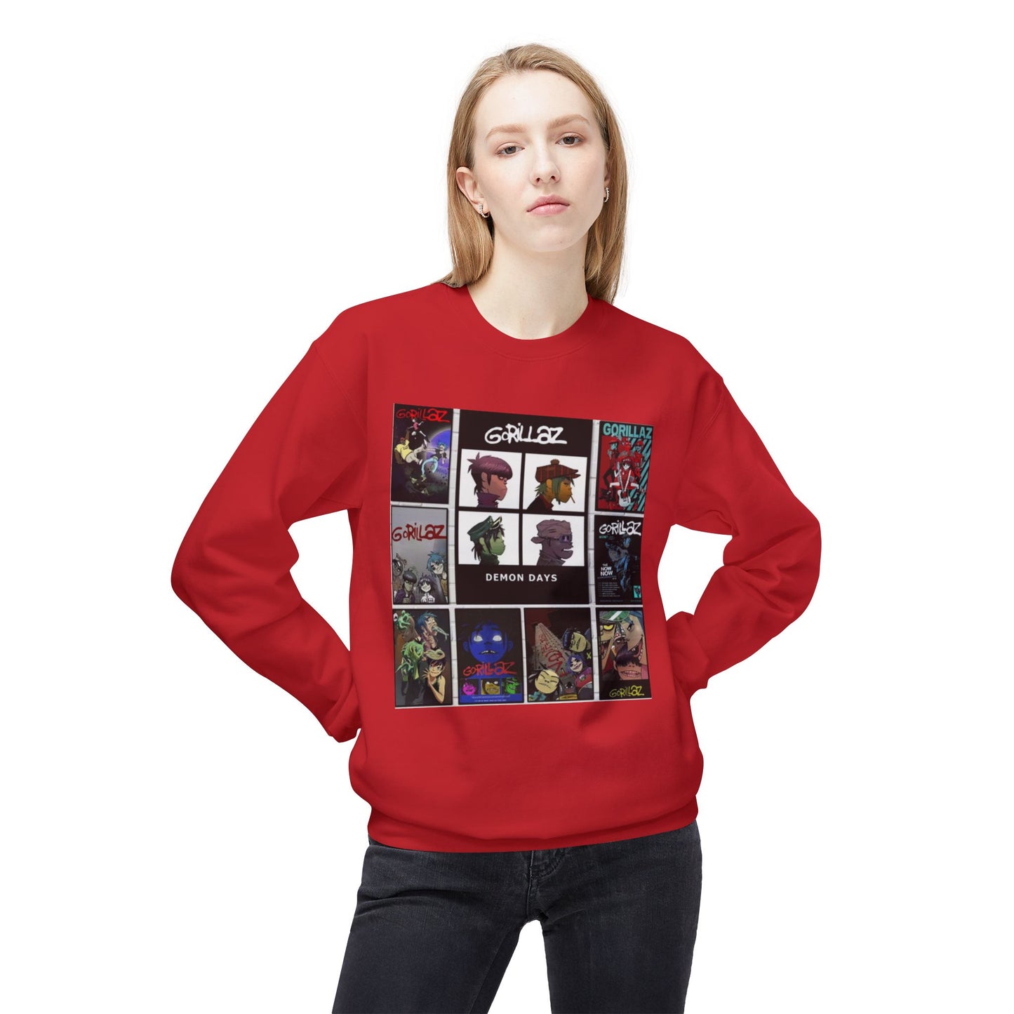 Gorillaz Album Art Collage Graphic Sweatshirt Music Inspired Streetwear