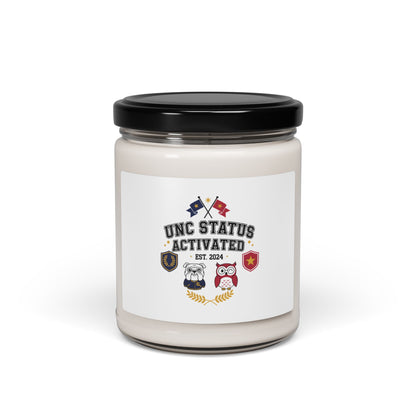 UNC Status Activated Candle | varsity crest, vintage year soy candle