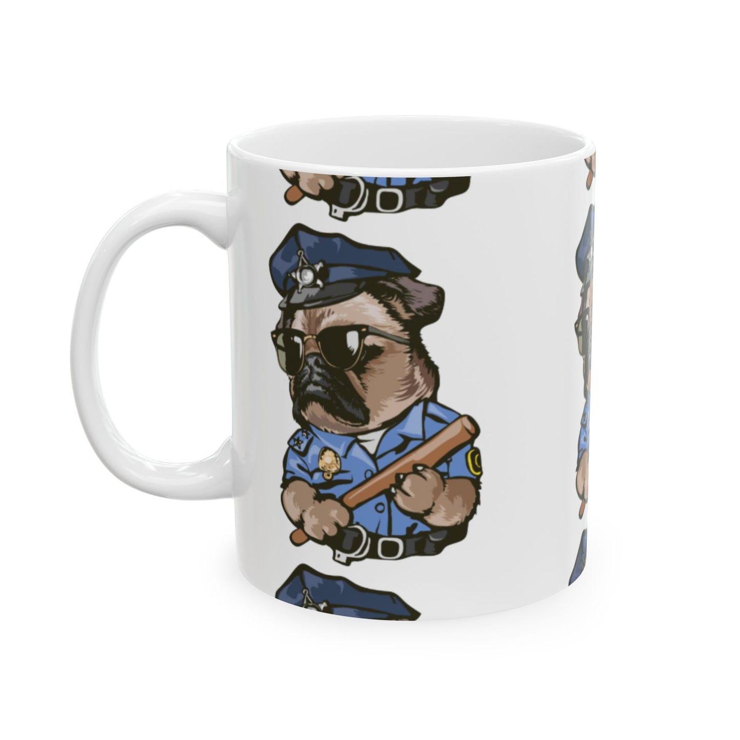 Cute Cop Dog Ceramic Coffee Cup (11oz & 15oz)