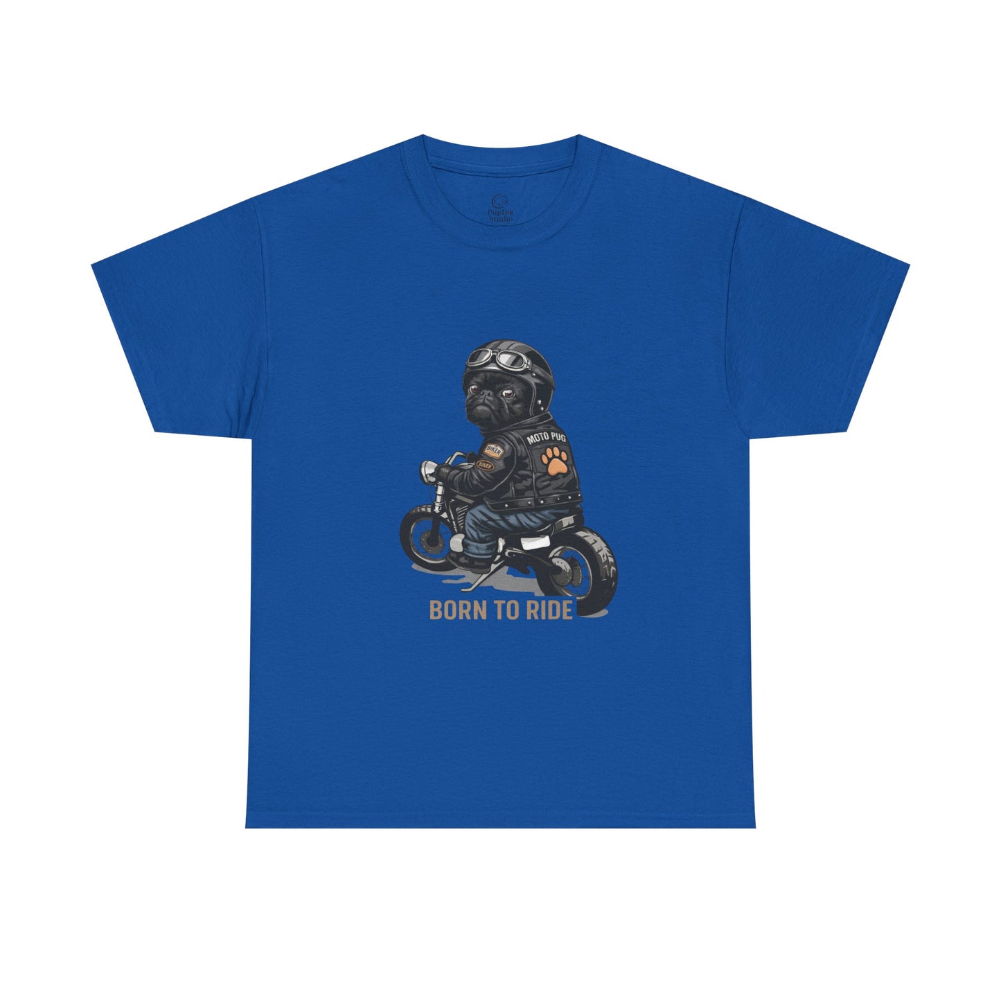 Moto Pug Born To Ride T-Shirt | Eco-Limited