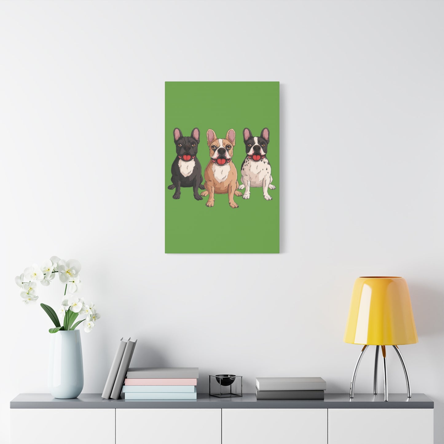 French Bulldog Trio Canvas Wall Art|Eco-Friendly - Limited