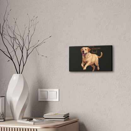 Happy Gamelon Bark Dog Canvas Wall Art | Eco-Limited