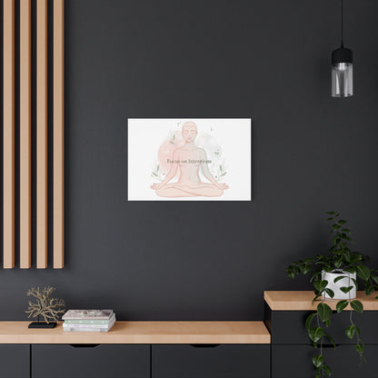 Focus on Intentions Canvas | Gentle Wellness Wall Art, Pastel Gradient Meditation Print