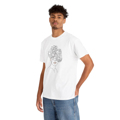 Floral Line Portrait T-Shirt | Eco-Limited