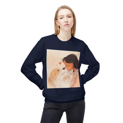 Heartfelt Dog Love Illustration Crewneck | Eco-Friendly - Limited