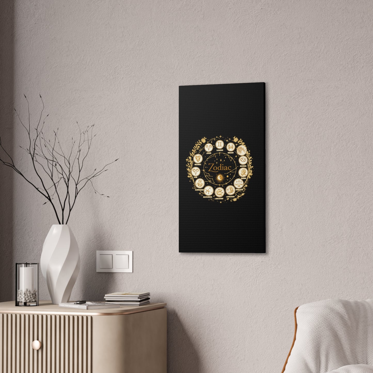 Golden Zodiac Astrology Canvas | Eco-Limited