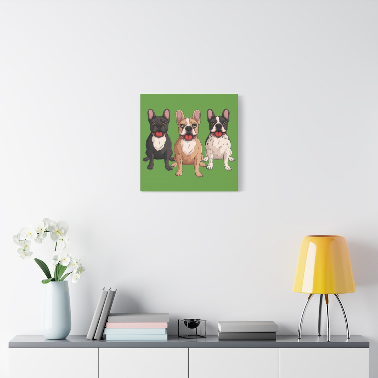 French Bulldog Trio Canvas Wall Art|Eco-Friendly - Limited