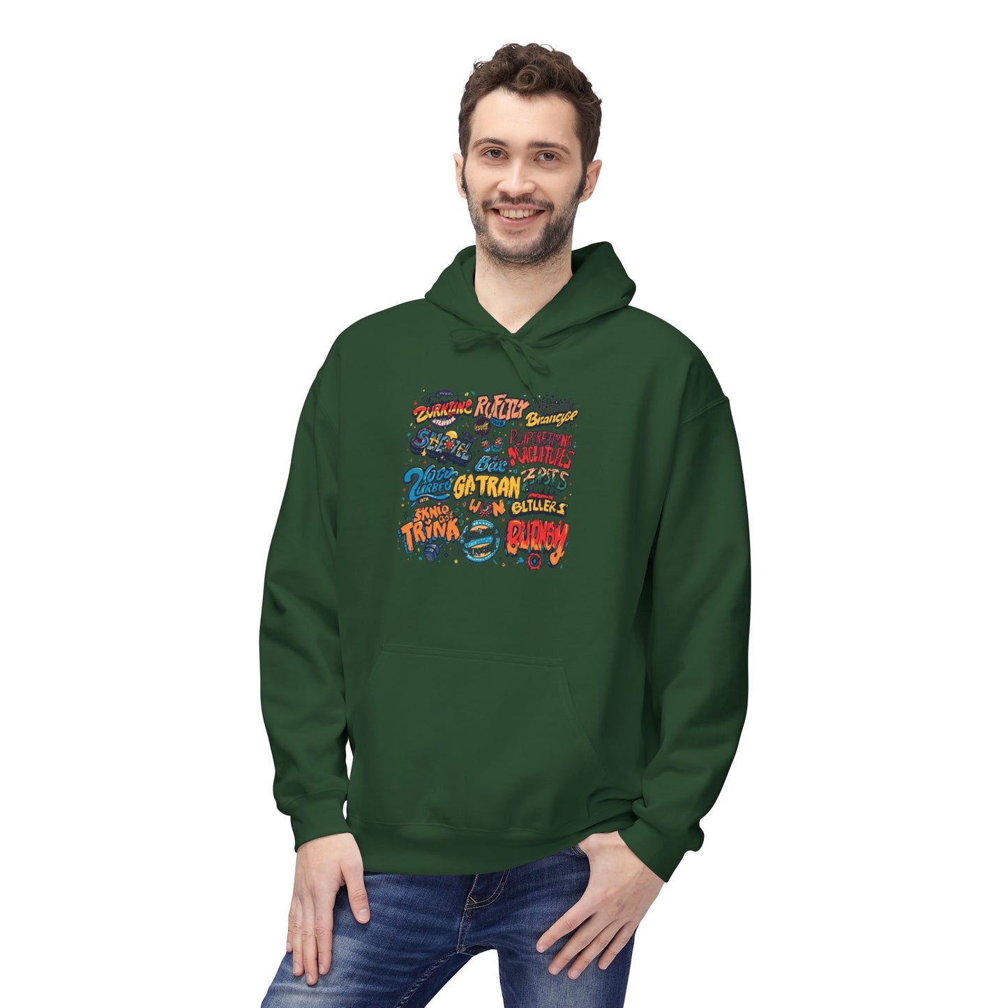 Retro Sticker Collage Graphic Hoodie|Eco-Friendly - Limited