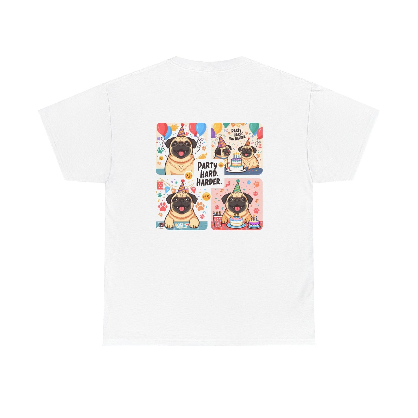 Pug Birthday Party Hard T-Shirt | Eco-Limited