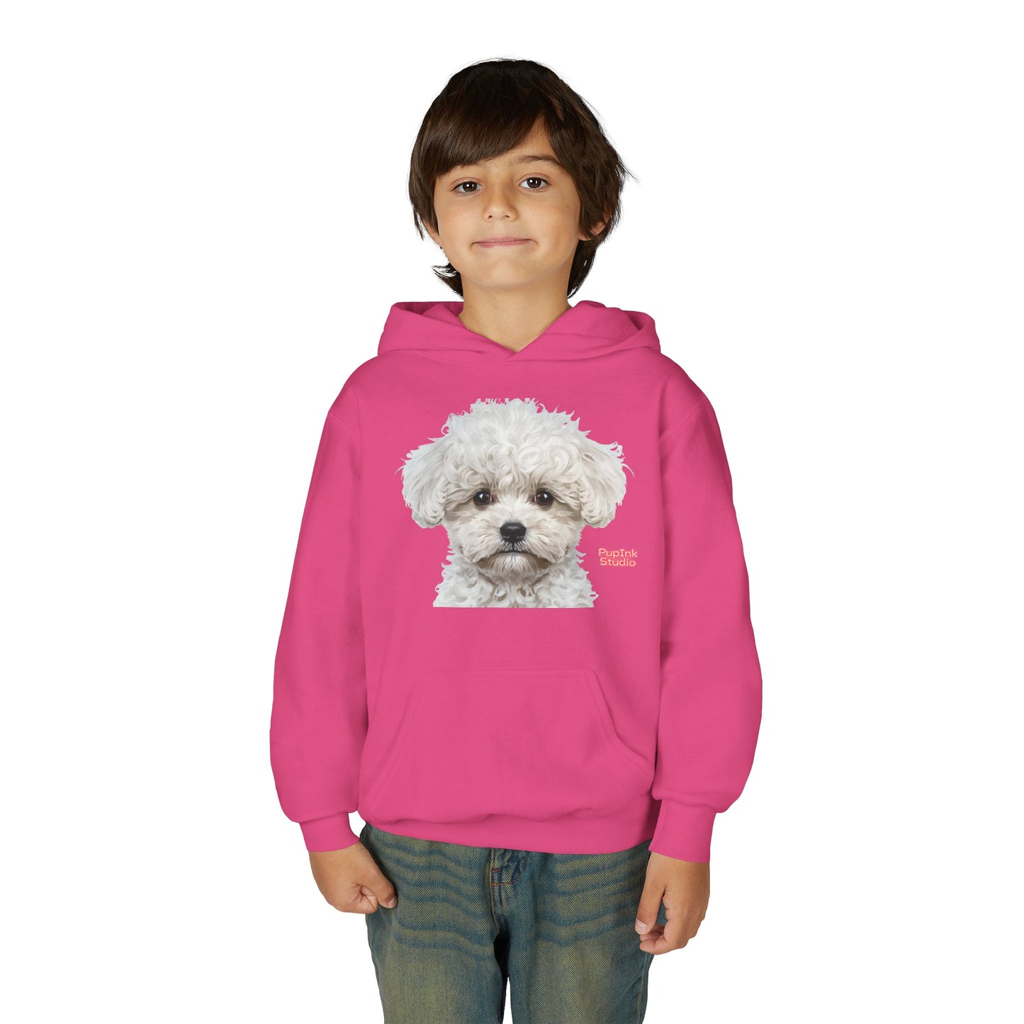 Cute White Puppy Face Youth Hoodie|Eco-Friendly - Limited