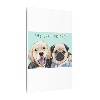 Cute Pug & Puppy Matte Stretched Print