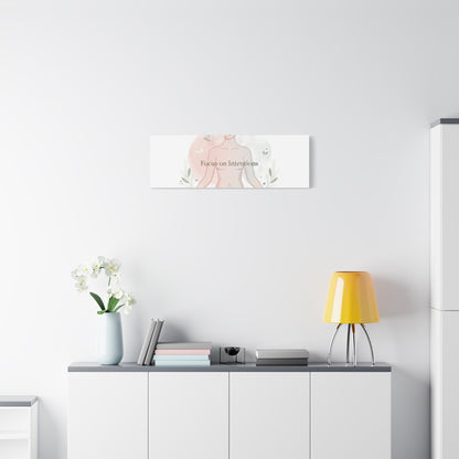 Focus on Intentions Canvas | Gentle Wellness Wall Art, Pastel Gradient Meditation Print