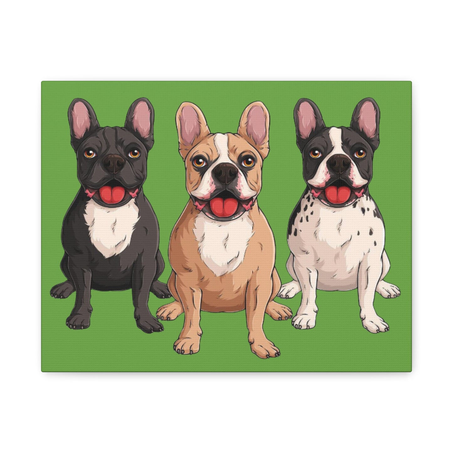 French Bulldog Trio Canvas Wall Art|Eco-Friendly - Limited