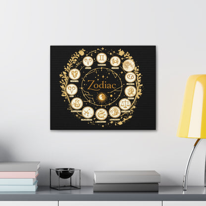 Golden Zodiac Astrology Canvas | Eco-Limited