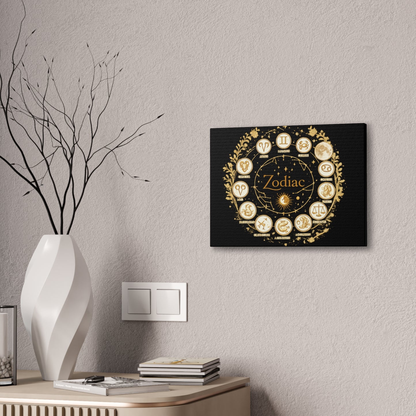 Golden Zodiac Astrology Canvas | Eco-Limited