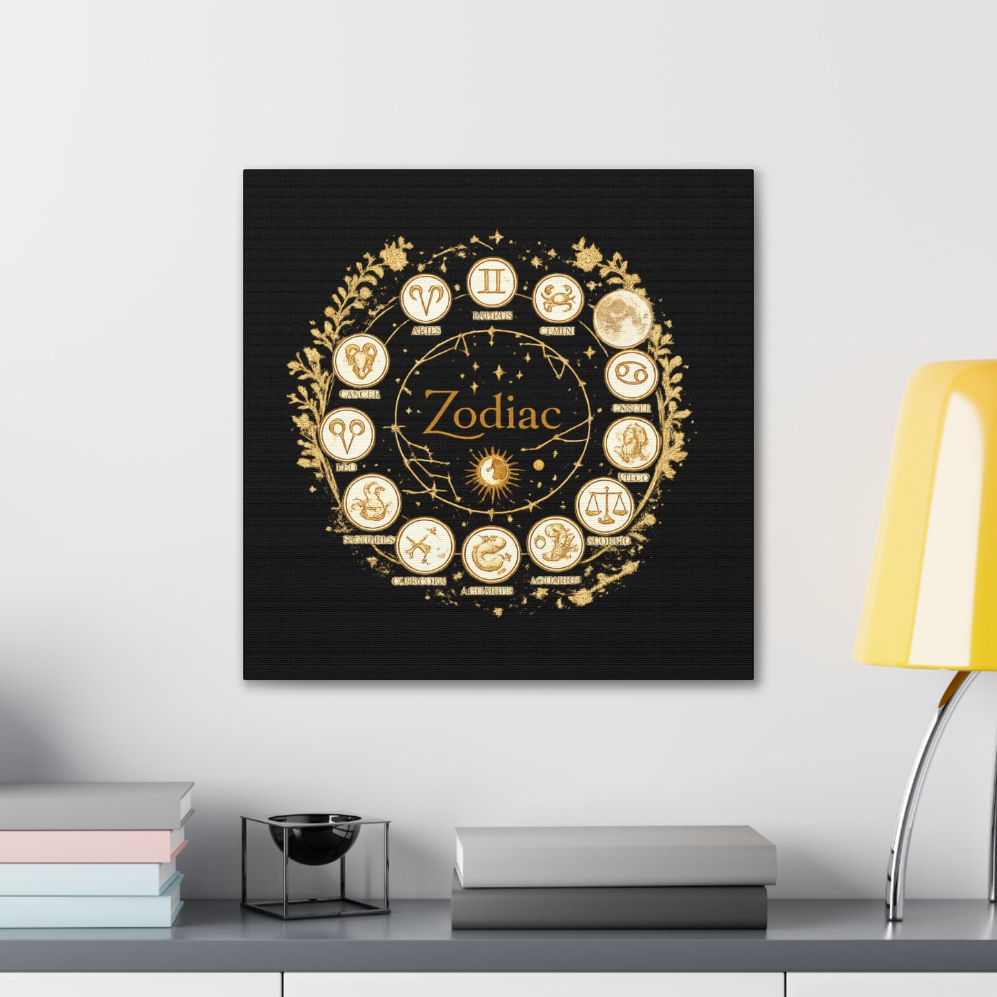 Golden Zodiac Astrology Canvas | Eco-Limited