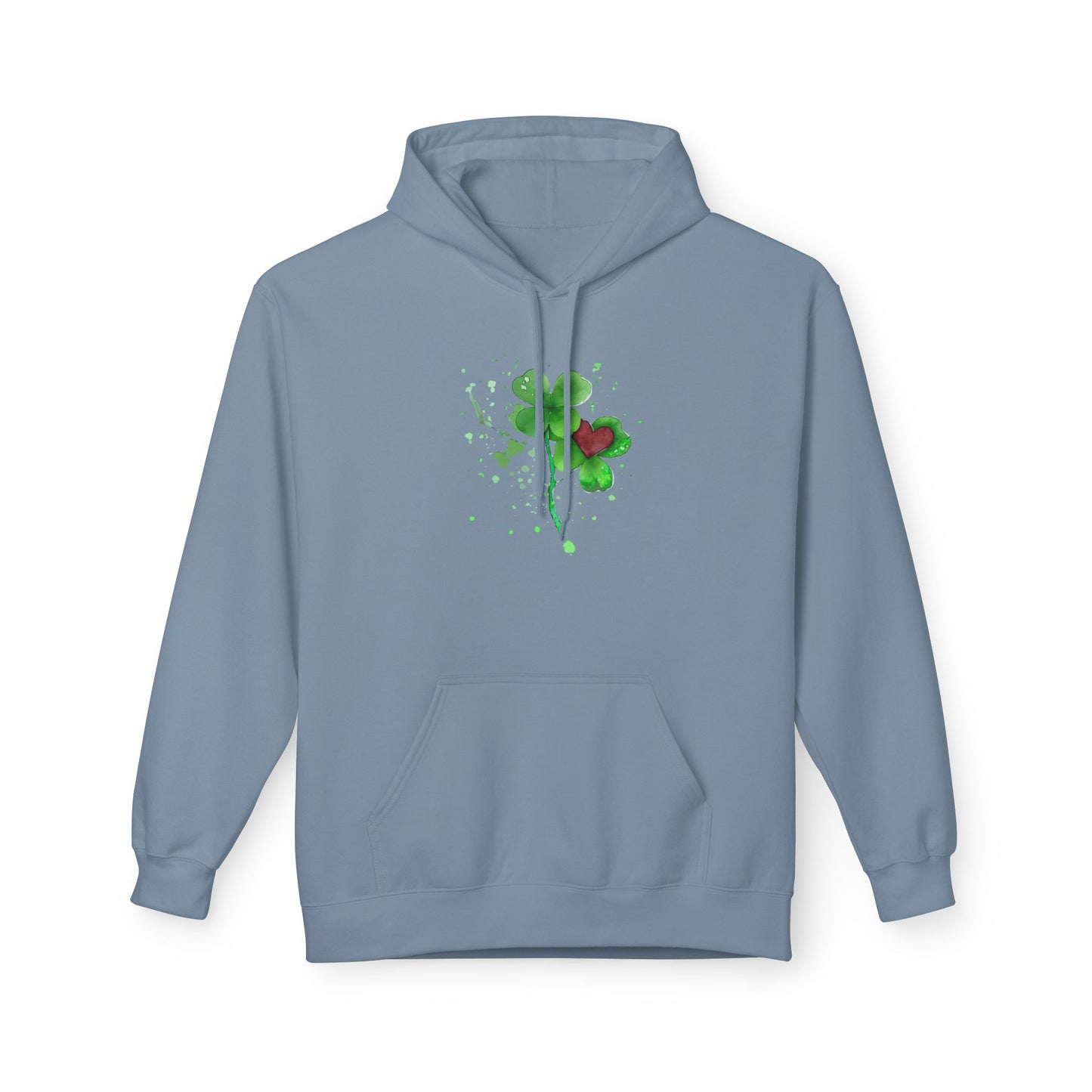 Lucky Heart Clover Watercolor Hoodie | Eco-Limited