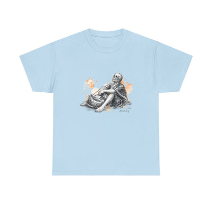 Skeleton Contemplation Sketch T-Shirt | Eco-Limited