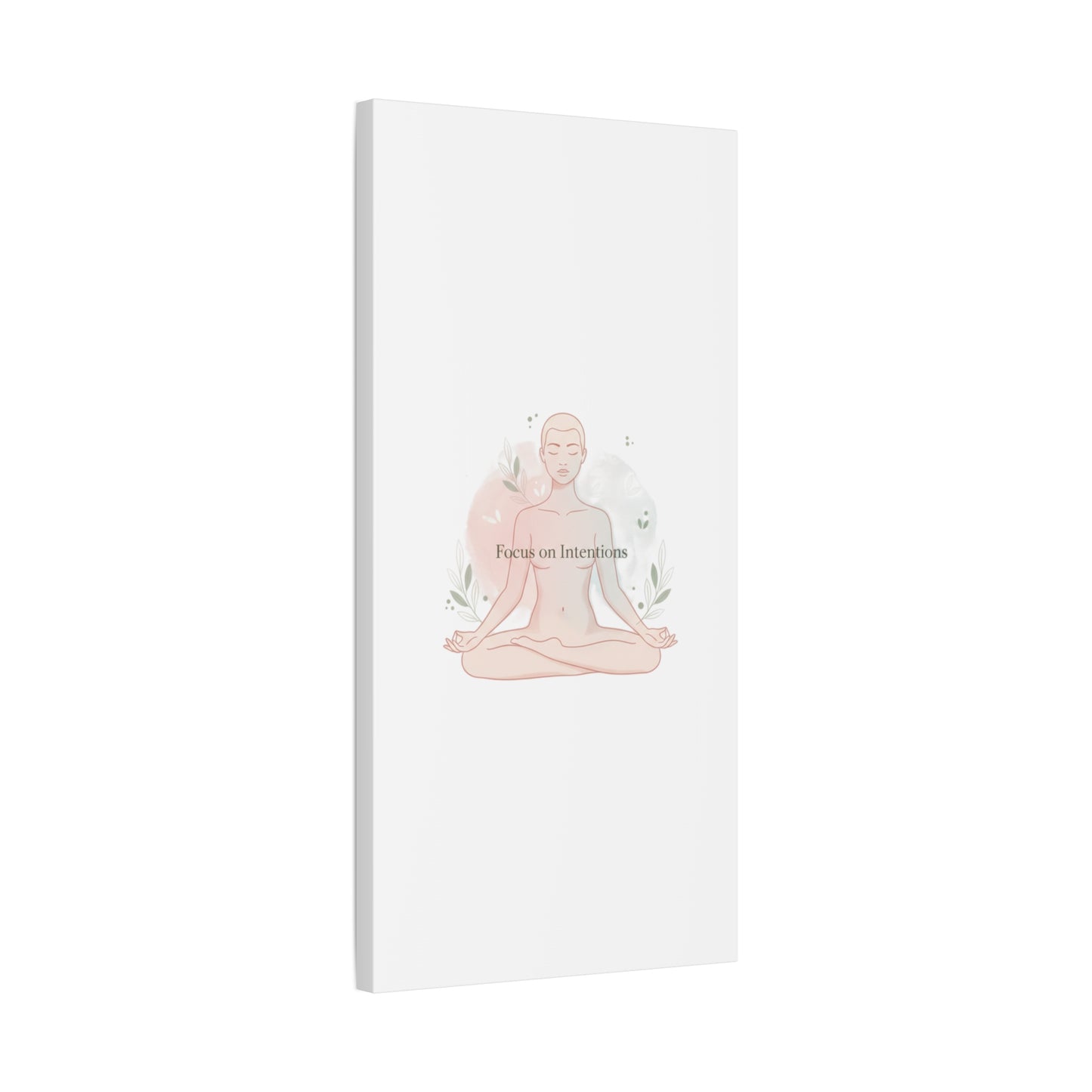 Focus on Intentions Canvas | Gentle Wellness Wall Art, Pastel Gradient Meditation Print