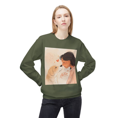 Heartfelt Dog Love Illustration Crewneck | Eco-Friendly - Limited