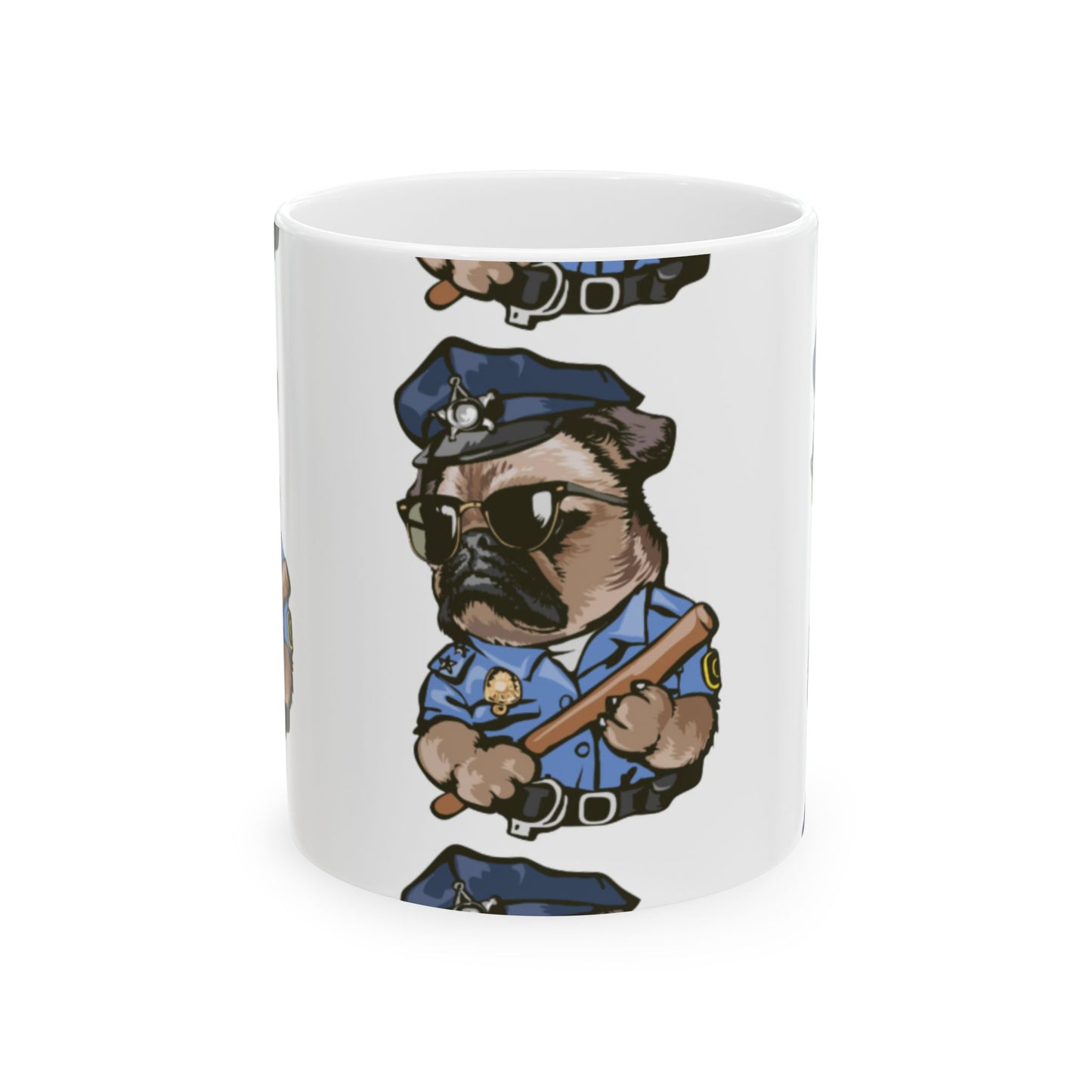 Cute Cop Dog Ceramic Coffee Cup (11oz & 15oz)