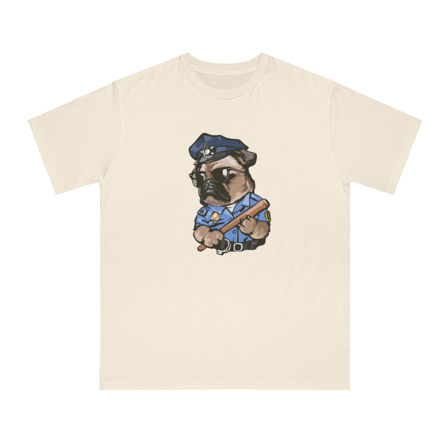 Cute Pug Cop Graphic Organic Tee