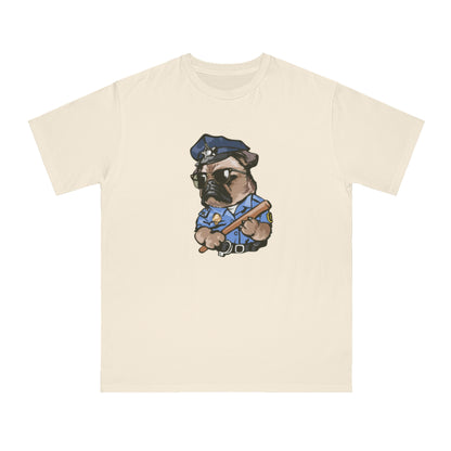 Cute Pug Cop Graphic Organic Tee