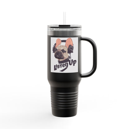 'Listen Up' French Bulldog Headphones Tumbler