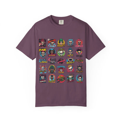 Punk Rock Skull Patch Grid T-Shirt|Eco-Friendly - Limited