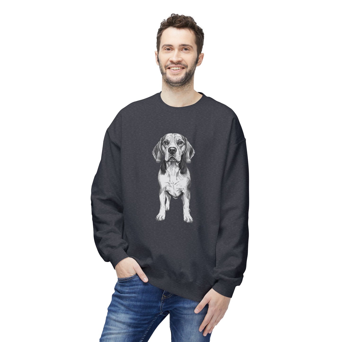 Beagle Sketch Minimal Art Sweatshirt | Eco-Limited