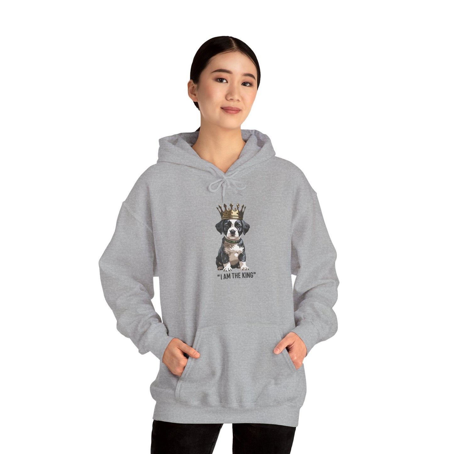 “I Am The King” Crowned Puppy Graphic Hoodie|Eco-Limited