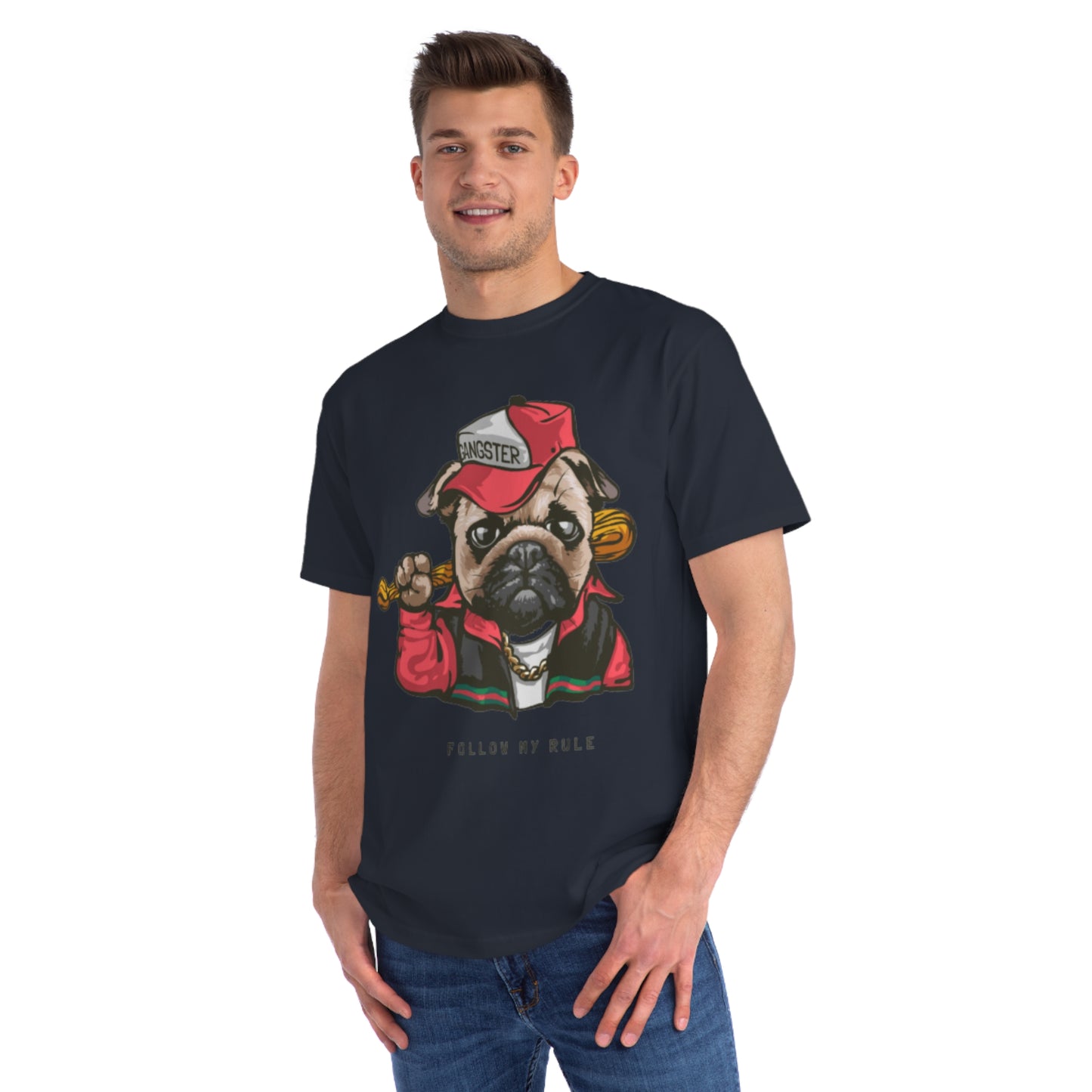 Organic Gangster Pug T-Shirt | Organic-Limited