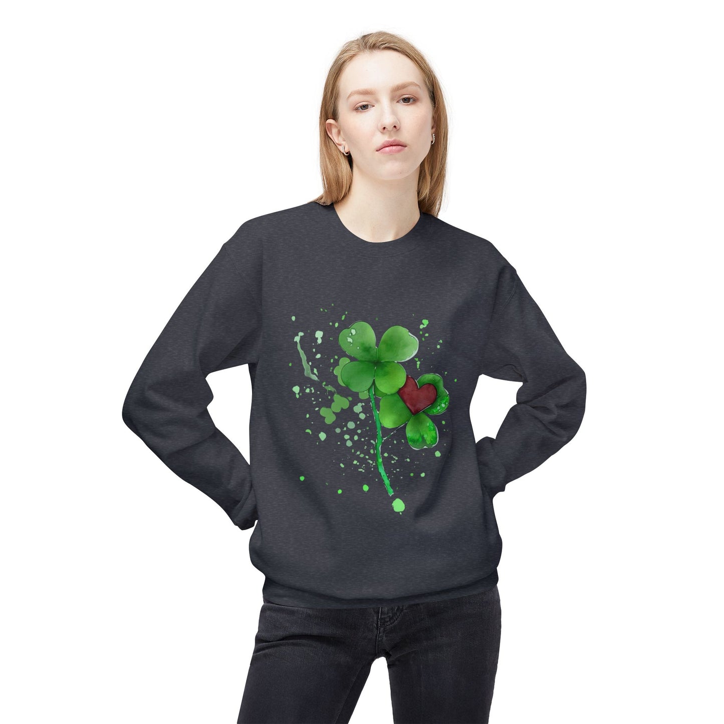 Lucky Love Clover Watercolor Sweatshirt | Eco-Limited