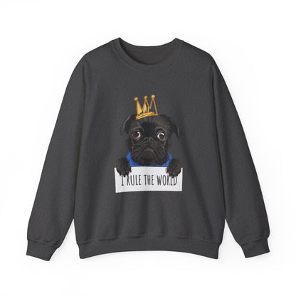 I Rule the World Pug Sweatshirt | Eco-Limited