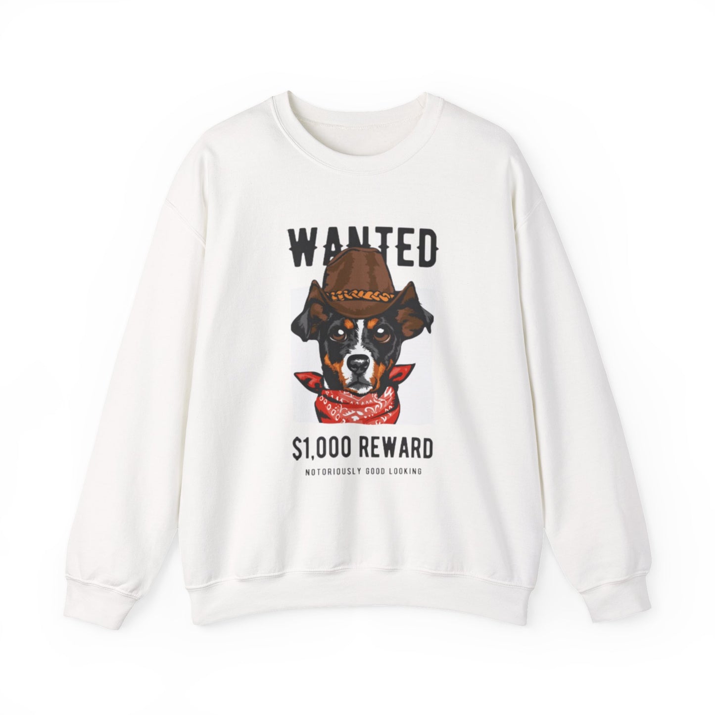 Wanted Cowboy Dog Art Sweatshirt | Eco-Limited