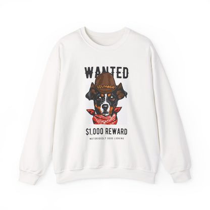 Wanted Cowboy Dog Art Sweatshirt | Eco-Limited