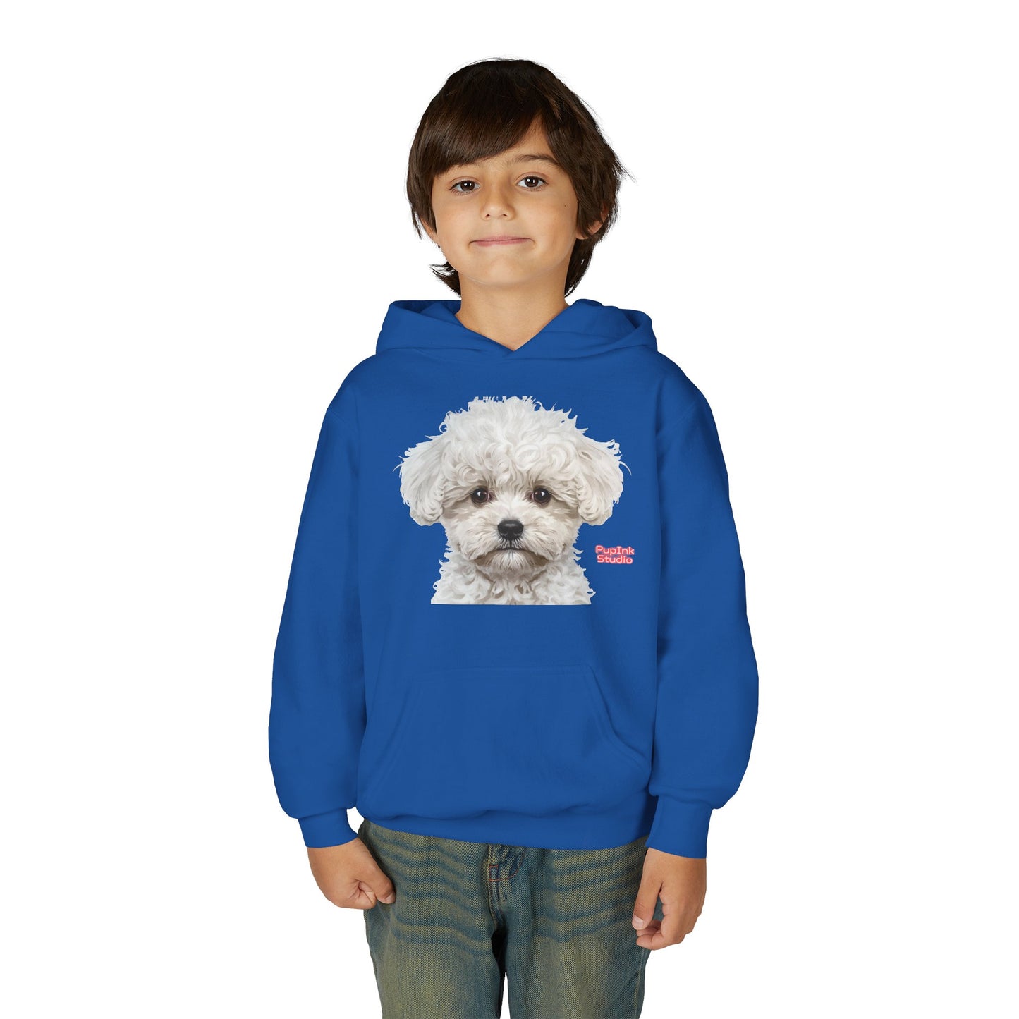 Cute White Puppy Face Youth Hoodie|Eco-Friendly - Limited