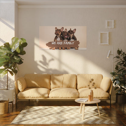 We Are Family French Bulldog Canvas Wall Art