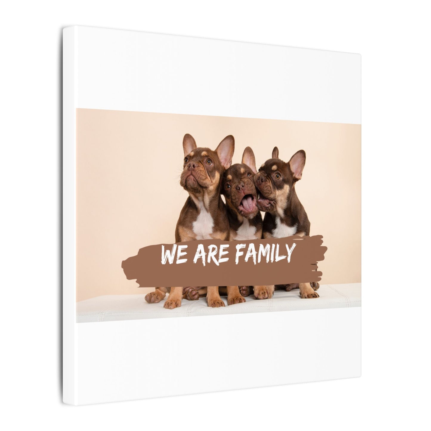 We Are Family French Bulldog Canvas Wall Art