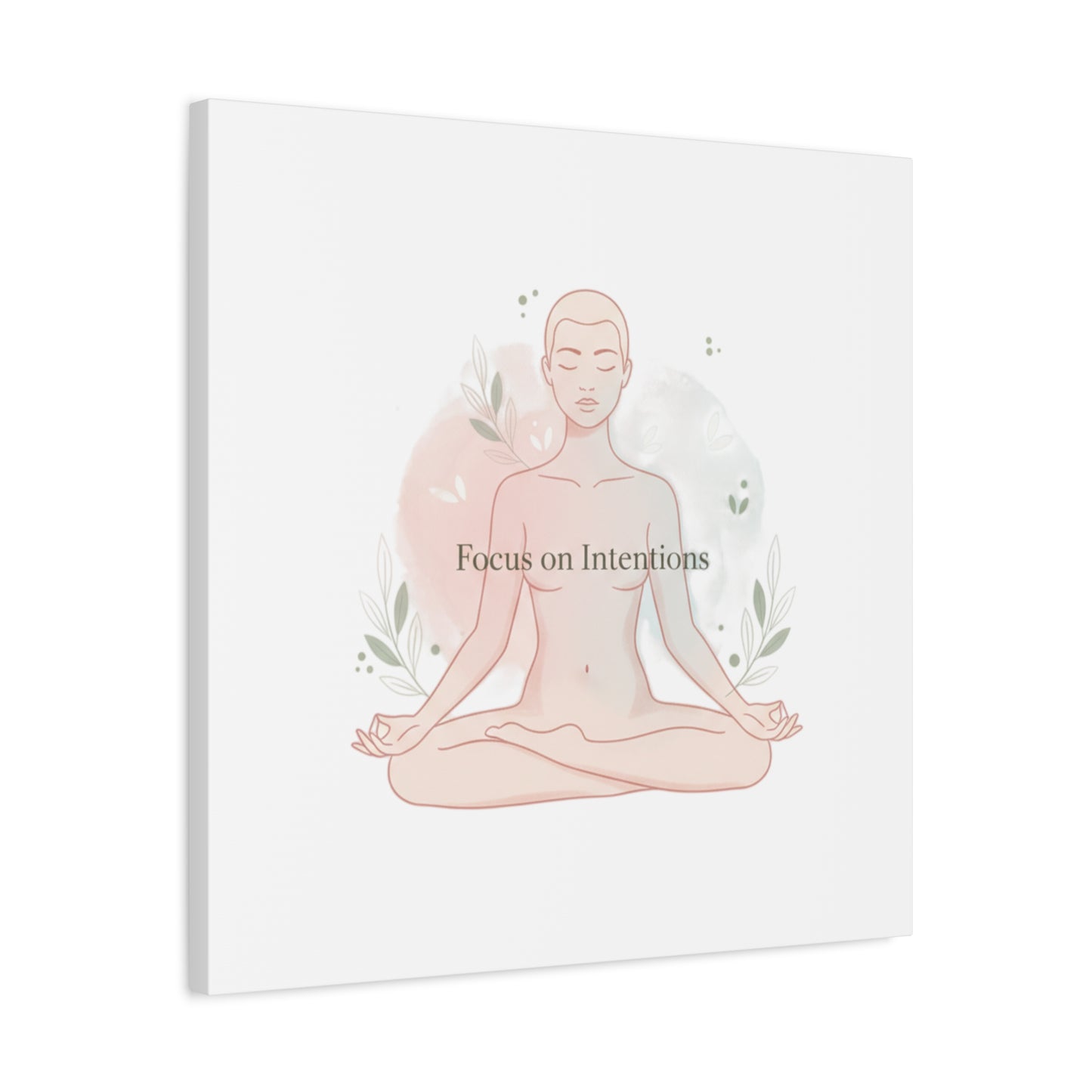 Focus on Intentions Canvas | Gentle Wellness Wall Art, Pastel Gradient Meditation Print