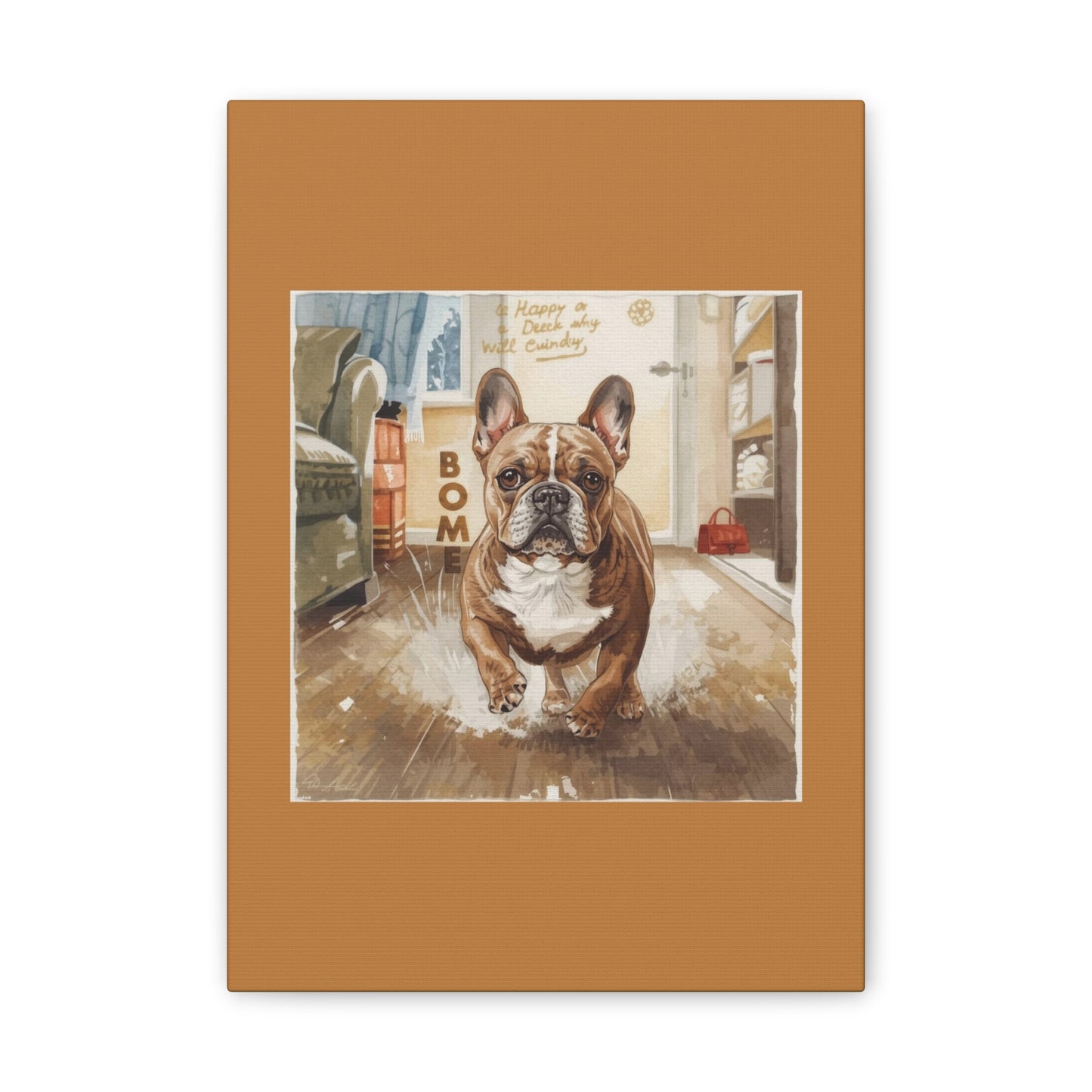Happy Home Bulldog Canvas Art | Eco-Limited