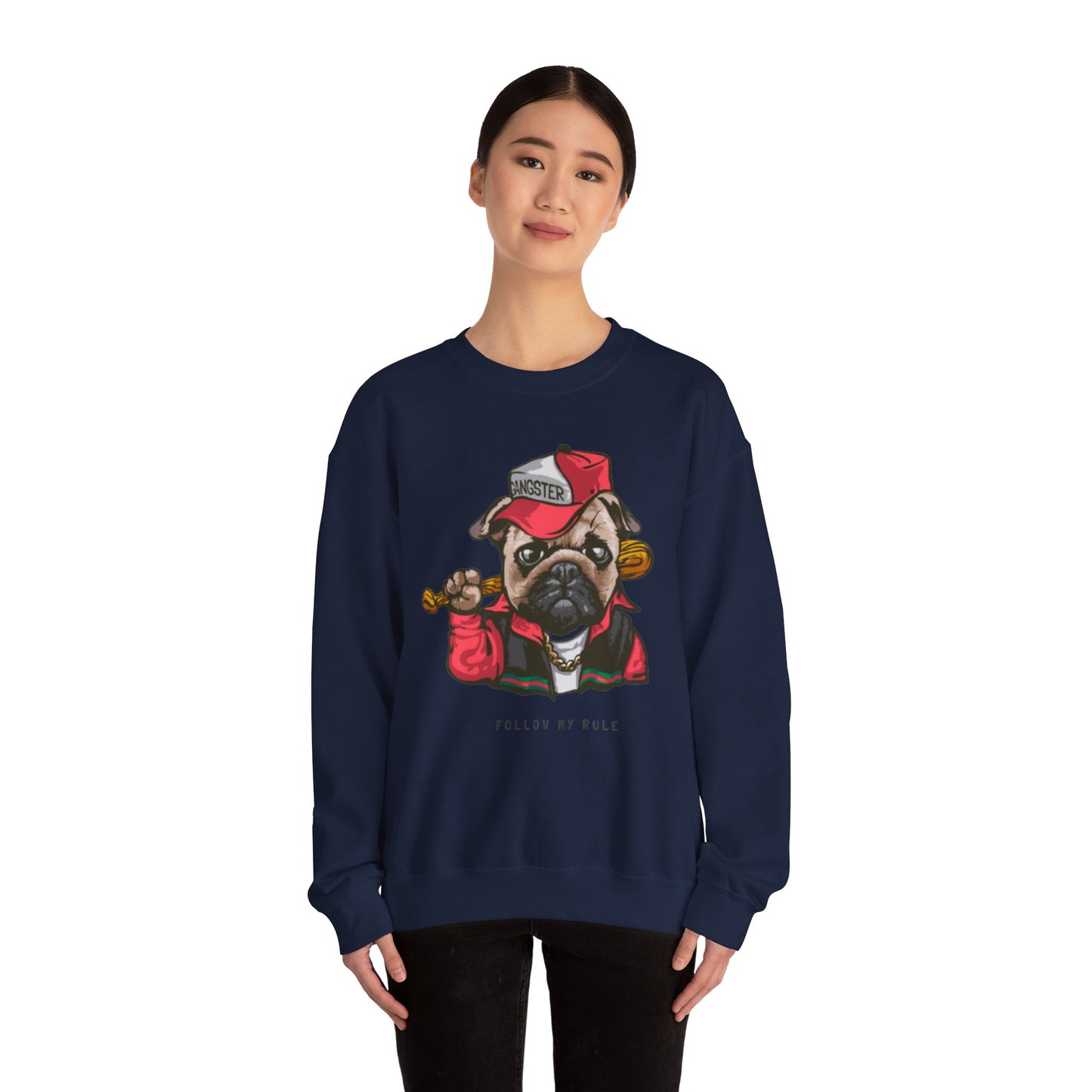Gangster Pug Graphic Sweater | Eco-Limited
