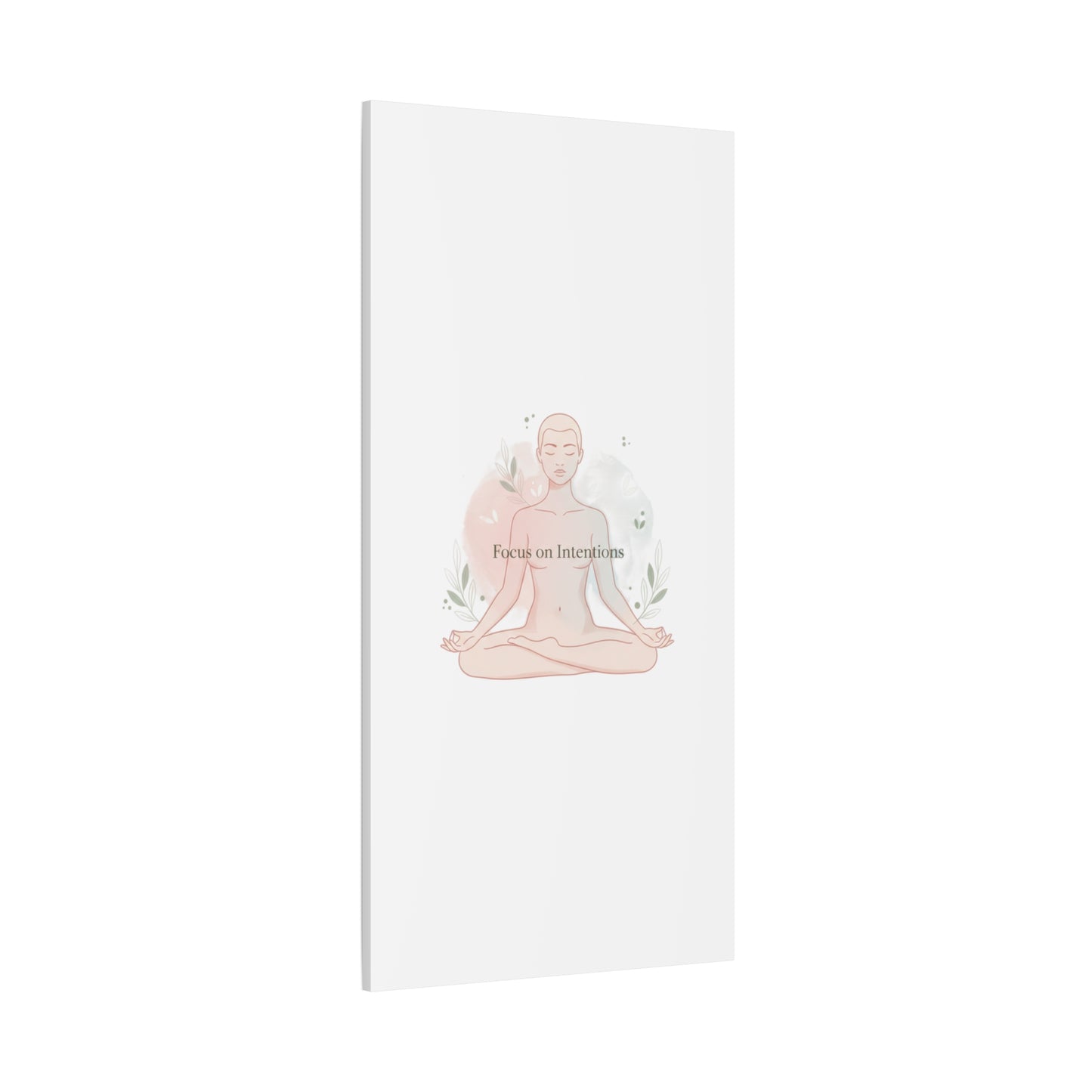 Focus on Intentions Canvas | Gentle Wellness Wall Art, Pastel Gradient Meditation Print