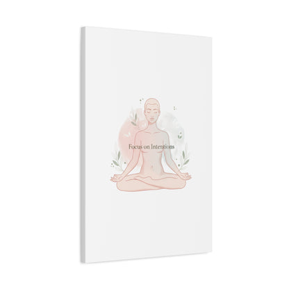 Focus on Intentions Canvas | Gentle Wellness Wall Art, Pastel Gradient Meditation Print