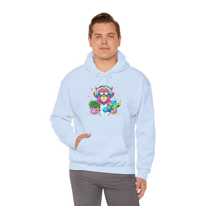 Neon Groove DJ Monkey Hoodie | Eco-Limited
